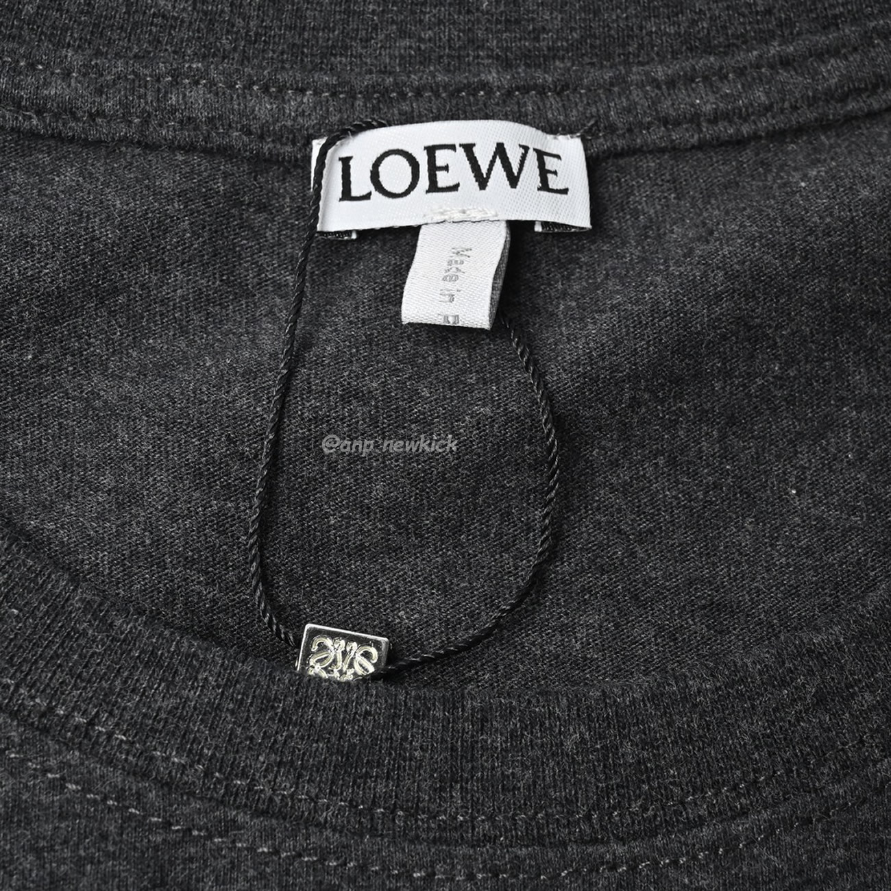 Loewe 24ss Two Tone Embroidered Logo Dark Gray Short Sleeved T Shirt (6) - newkick.vip